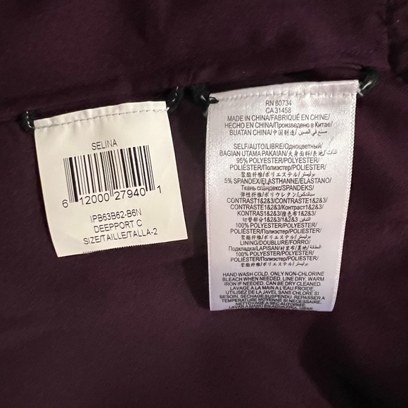 BCBG MAXAZRIA Selina plunging V Deep Plum Sequined Dress - size 2 - Picture 8 of 8